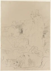 Oreja de Dionisio en la Latomia del Paraíso, Siracusa, Sicilia, 1842